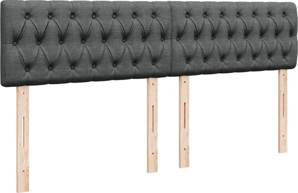 vidaXL Κρεβάτι Continental με στρώμα, σκούρο γκρι ύφασμα 180x200 εκ.