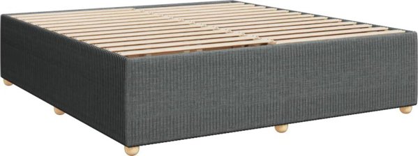 vidaXL Κρεβάτι Continental με στρώμα, σκούρο γκρι ύφασμα 180x200 εκ.