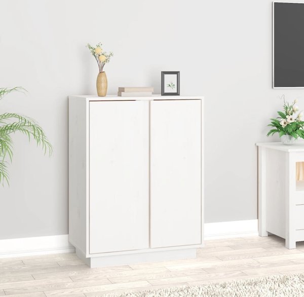 vidaXL Szafka, biala, 60x35x80 cm, lite drewno sosnowe