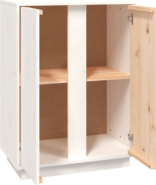 vidaXL Szafka, biala, 60x35x80 cm, lite drewno sosnowe