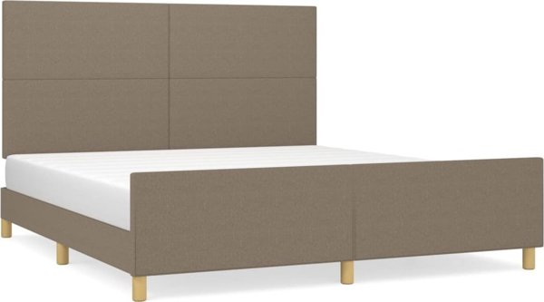 vidaXL Κρεβατοκαμαρα με Ταμπλό, Χρώμα Taupe, 160x200 εκ, Υφασμάτινη