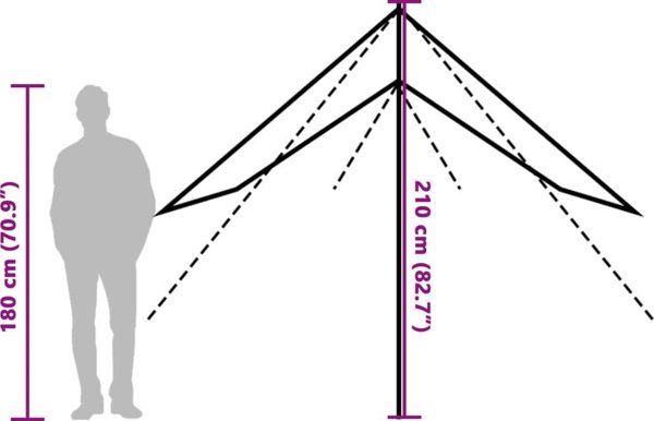 vidaXL Σκηνή κατασκήνωσης, πορτοκαλί, 430x380x210 cm, αδιάβροχη