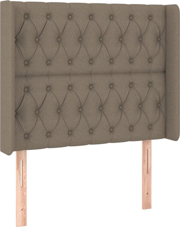 vidaXL Κεφαλάρι Κρεβατιού με LED Taupe 103x16x118/128 cm Ύφασμα