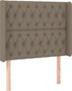 vidaXL Κεφαλάρι Κρεβατιού με LED Taupe 103x16x118/128 cm Ύφασμα