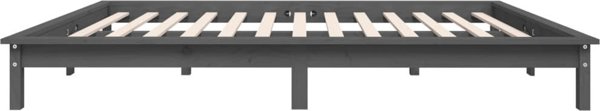 vidaXL Κρεβάτι πλαίσιο, γκρι, 200x200 cm, μασίφ πεύκο