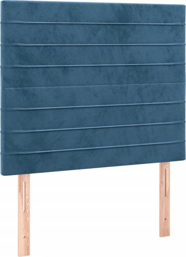 vidaXL Κρεβάτι Continental με στρώμα, μπλε βελούδο, 100x200 cm