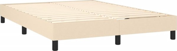 vidaXL Κρεβάτι Continental με Στρώμα, Εκρού, Υφασμάτινο, 140x200 cm