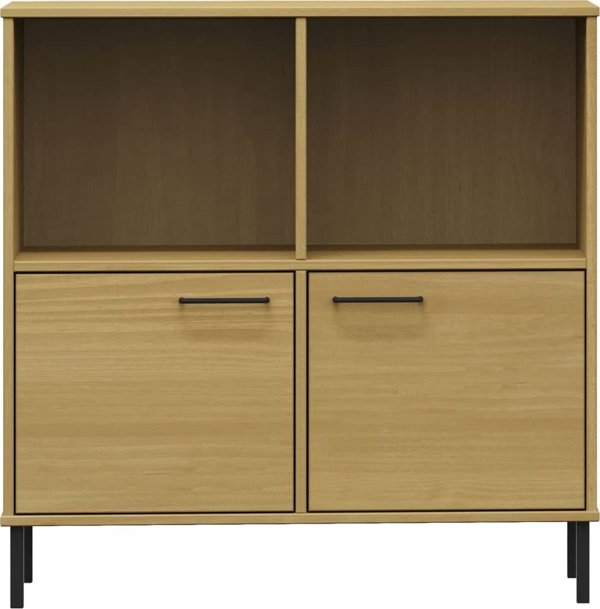 vidaXL Ράφι OSLO, Μεταλλικά Πόδια, Καφέ, 90x35x90,5 cm, Ξύλο