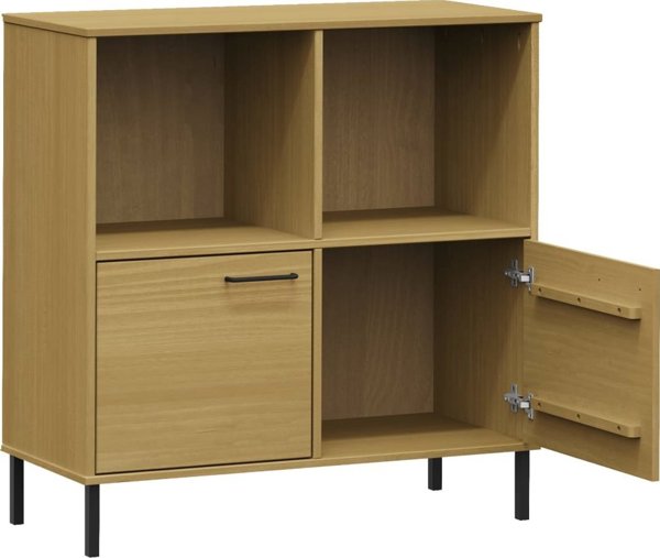 vidaXL Ράφι OSLO, Μεταλλικά Πόδια, Καφέ, 90x35x90,5 cm, Ξύλο