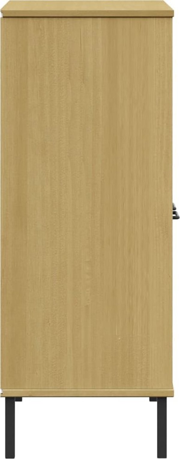 vidaXL Ράφι OSLO, Μεταλλικά Πόδια, Καφέ, 90x35x90,5 cm, Ξύλο