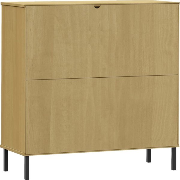 vidaXL Ράφι OSLO, Μεταλλικά Πόδια, Καφέ, 90x35x90,5 cm, Ξύλο