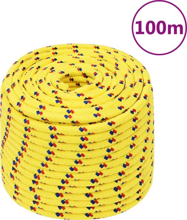 vidaXL Ναυτικό σχοινί, κίτρινο, 12 mm, 100 m, πολυπροπυλένιο