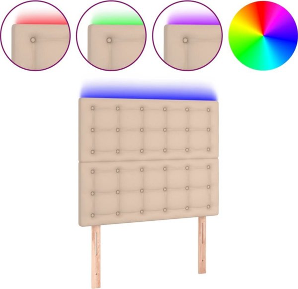 vidaXL Κεφαλάρι για Κρεβάτι Cappuccino 100x5x118/128 cm Συνθετικό Δέρμα