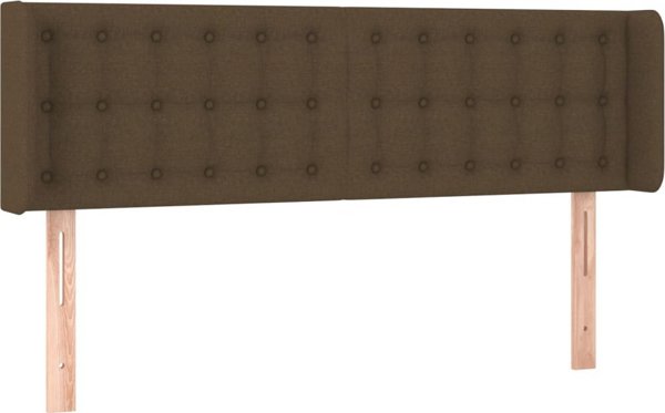 vidaXL Zaglowek uszak, ciemnobrazowy, 147x16x78/88 cm, tkanina