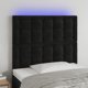 vidaXL Κεφαλάρι με LED για κρεβάτι, μαύρο, 100x5x118/128 cm, βελούδινο