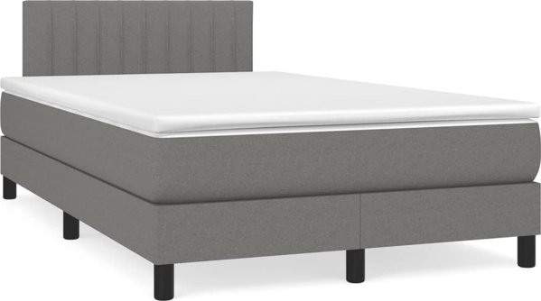 vidaXL Κοντινεντάλε Κρεβάτι 120x200cm Σκούρο Γκρι Υφασμάτινο