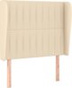 vidaXL Υποστύλωμα Κεφαλής Uszak, Κρεμ, 83x23x118/128 εκ, Υφασμάτινο