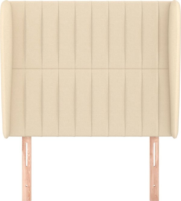 vidaXL Υποστύλωμα Κεφαλής Uszak, Κρεμ, 83x23x118/128 εκ, Υφασμάτινο