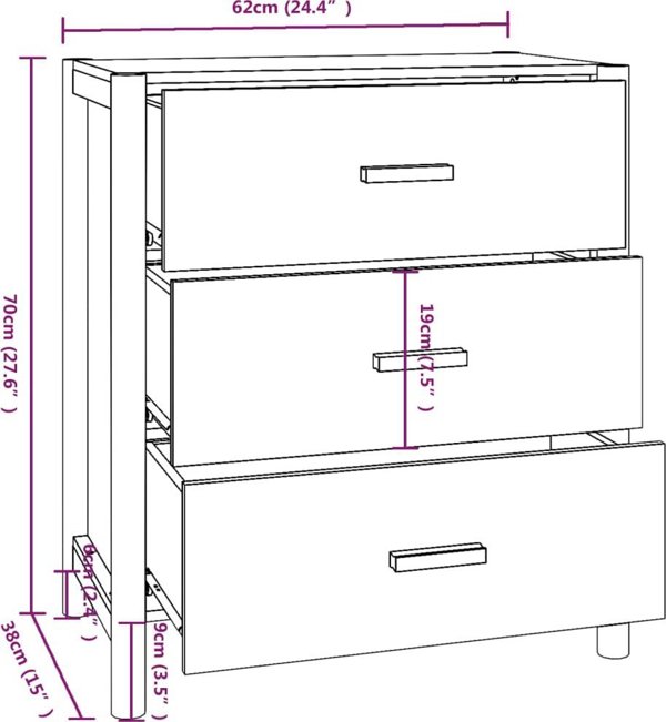 vidaXL Szafka λευκή 62x38x70 cm από ξύλινο υλικό