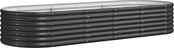 vidaXL Donica ogrodowa, malowana proszkowo stal, 224x80x36 cm antracyt