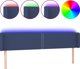 vidaXL Zaglowek do lozka z LED, niebieski, 203x16x78/88 cm, tkanina