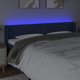 vidaXL Zaglowek do lozka z LED, niebieski, 203x16x78/88 cm, tkanina