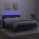 vidaXL Κρεβάτι κοντινένταλ με στρώμα και LED, γκρι βελούδο, 140x190 εκ