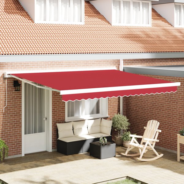 vidaXL Αυτόματη Ανασυρόμενη Τέντα 400x300 cm, Κόκκινη