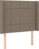 vidaXL Κεφαλάρι για κρεβάτι με LED, taupe, 83x16x118/128 cm, ύφασμα