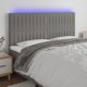 vidaXL Κεφαλάρι κρεβατιού LED, σκούρο γκρι, 200x5x118/128 εκ, ύφασμα