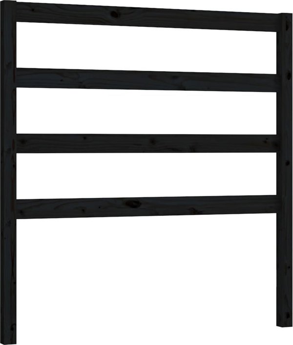 vidaXL Κεφαλάρι κρεβατιού μαύρο, 95x4x100 εκ., μασίφ ξύλο πεύκου