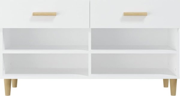 vidaXL Λευκό ντουλαπάκι παπουτσιών 102x35x55 cm από υλικό ξύλου