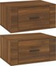 vidaXL Κρεμαστά κομοδίνα 2 τεμάχια καφέ δρυς 50x36x25 cm