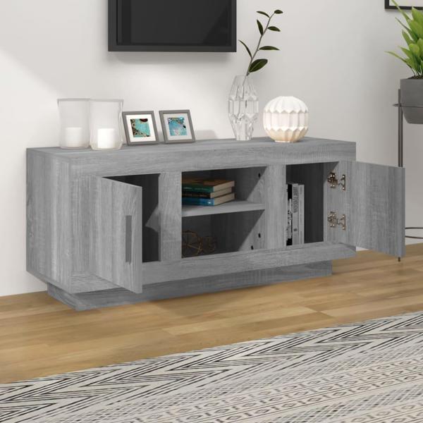 vidaXL Έπιπλο τηλεόρασης γκρι δρυς Sonoma 102x35x45 cm