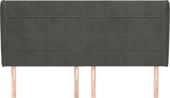 vidaXL Προσκέφαλο uszak, σκούρο γκρι, 163x23x118/128 cm, βελούδο