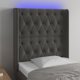 vidaXL Zaglowek do lotzka me LED, ciemnoszary, 83x16x118/128 cm, aksamit
