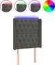 vidaXL Zaglowek do lotzka me LED, ciemnoszary, 83x16x118/128 cm, aksamit