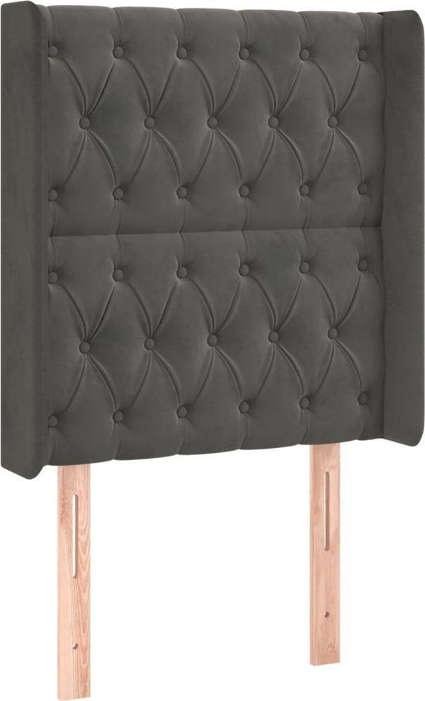 vidaXL Zaglowek do lotzka me LED, ciemnoszary, 83x16x118/128 cm, aksamit