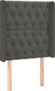 vidaXL Zaglowek do lotzka me LED, ciemnoszary, 83x16x118/128 cm, aksamit