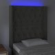 vidaXL Zaglowek do lotzka me LED, ciemnoszary, 83x16x118/128 cm, aksamit