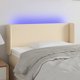 vidaXL Κεφαλάρι κρεβατιού με LED, εκρού, 83x16x78/88 cm, ύφασμα