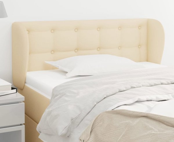 vidaXL Zaglowek uszak, κρεμ, 83x23x78/88 εκ, ύφασμα