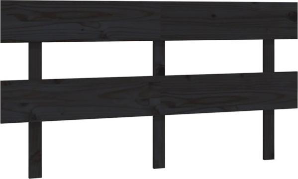 vidaXL Κεφαλάρι κρεβατιού, μαύρο, 164x3x81 εκ, μασίφ πεύκο