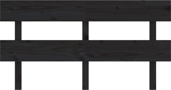 vidaXL Κεφαλάρι κρεβατιού, μαύρο, 164x3x81 εκ, μασίφ πεύκο