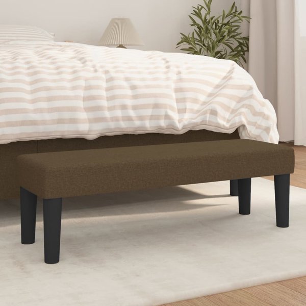vidaXL Πάγκος, σκούρο καφέ, 100x30x30 cm, επενδυμένος με ύφασμα