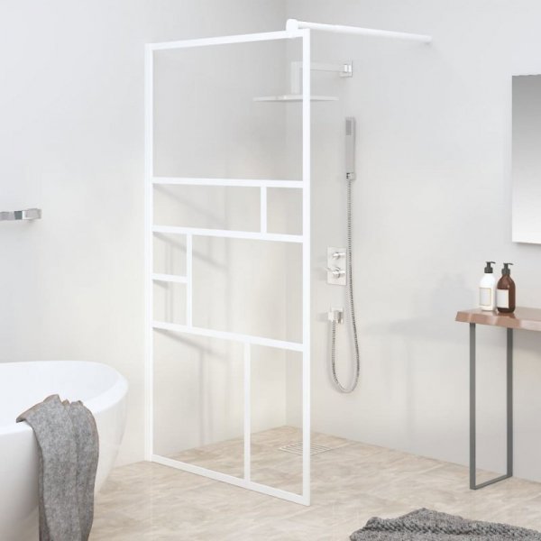 vidaXL Υαλοπίνακας ντουζιέρας 100x195 cm, γυαλί ESG, λευκό