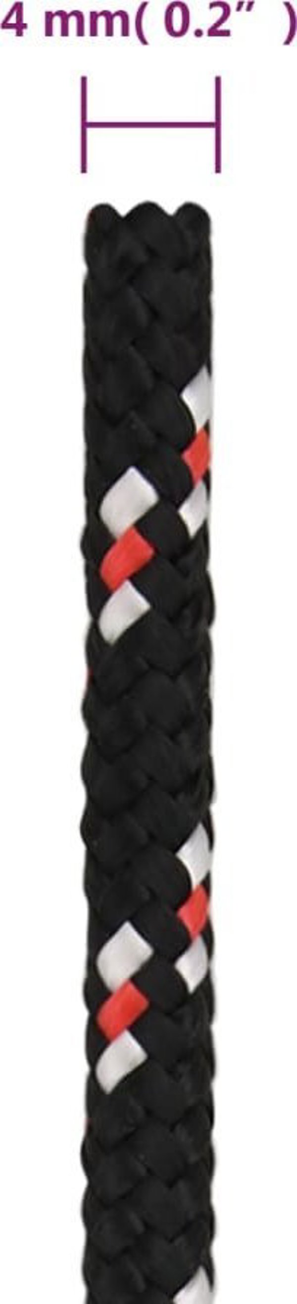 vidaXL Ναυτικό σχοινί, μαύρο, 4 mm, 50 m, πολυπροπυλένιο