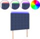 vidaXL κεφαλάρι κρεβατιού με LED, μπλε, 100x5x118/128 εκ, ύφασμα