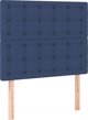 vidaXL κεφαλάρι κρεβατιού με LED, μπλε, 100x5x118/128 εκ, ύφασμα