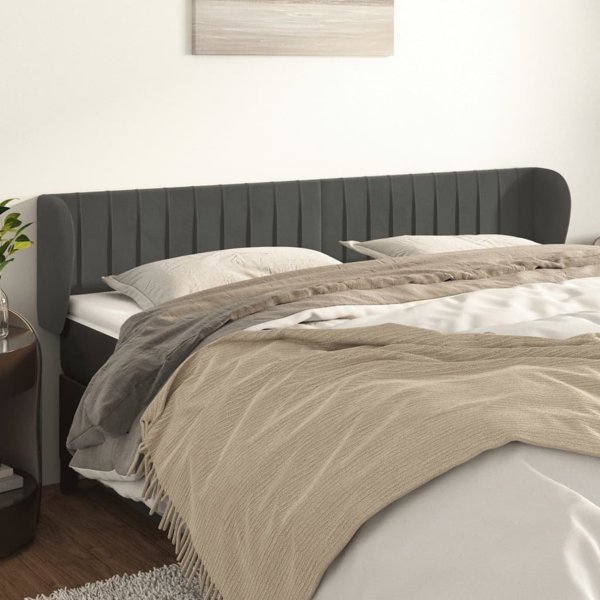 vidaXL Zagloewek uszak, ciemnoszary, 163x23x78/88 cm, aksamitny